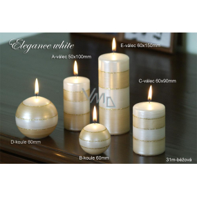 Lima Elegance White candle beige 60 x 90 mm 1 piece
