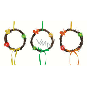 Wicker wreath with 16 cm decorations