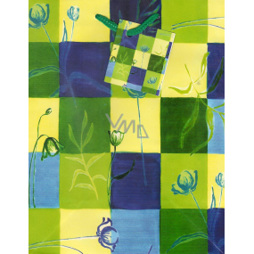 Nekupto Gift paper bag 23 x 18 x 10 cm Green, yellow, blue cubes 1046 50 BM