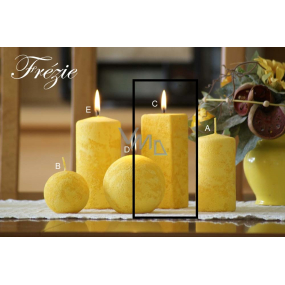Lima Marble Frézíe scented candle yellow prism 45 x 120 mm 1 piece