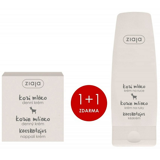 Ziaja Goat's Milk Day Cream 50 ml + Hand and Nail Cream 80 ml, duopack
