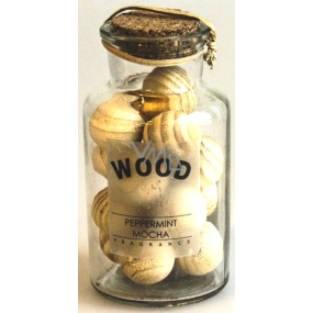 Albi Mint and Mocha, Decorative wood ball in glass