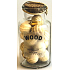Albi Mint and Mocha, Decorative wood ball in glass