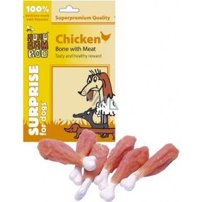 Huhubamboo Chicken bone with meat natural meat delicacy for dogs 75 g