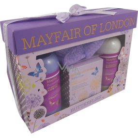 Mayfair of London Butterflies bath foam 200 ml + body lotion 200 ml + bath crystals 100 g + washcloth, cosmetic set