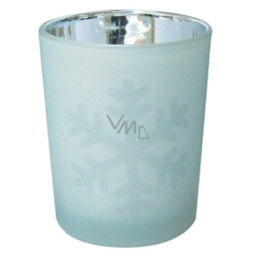 Glass candlestick white 6.5 cm no.2