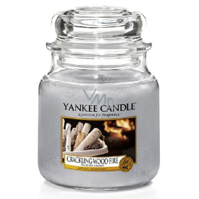 Yankee Candle Crackling Wood Fire - crackling fire in the fireplace scented candle Classic medium glass 411 g