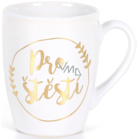 Albi Mug with gold text For good luck white 300 ml