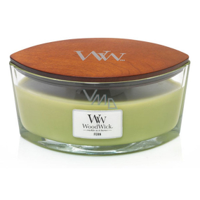 WoodWick Fern - Fern scented candle with wooden wide wick and glass ship lid 453 g