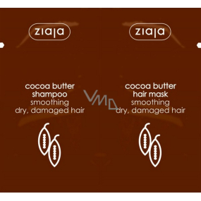 Ziaja Cocoa butter smoothing hair shampoo 7 ml + smoothing hair mask 7 ml, sachet