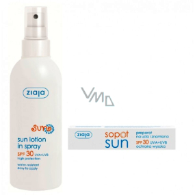 Ziaja Sun SPF 30+ UVA / UVB waterproof sunscreen spray 170 ml + Sopot Sun SPF 30 lip cream and marks 15 ml, duopack