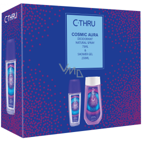 C-Thru Cosmic Aura perfumed deodorant glass for women 75 ml + shower gel 250 ml, cosmetic set