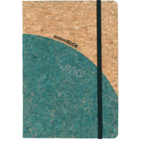 Albi Cork block lined green gold 80 pages 14,7 x 21 x 1,5 cm