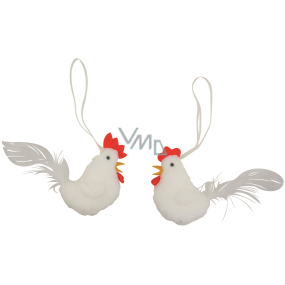 Chicken plush white 8 cm for hanging 1 piece