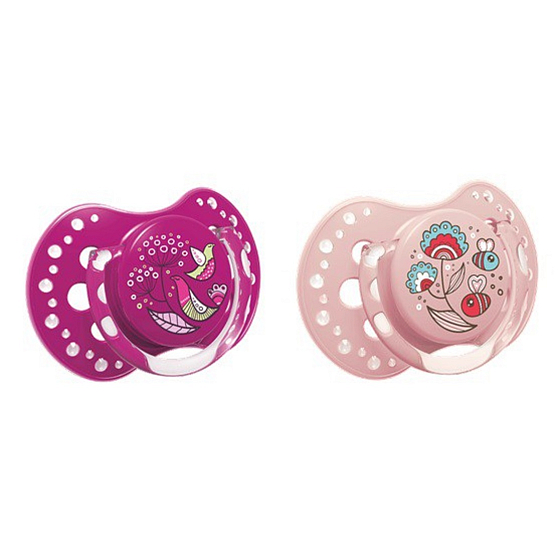 Lovi Folky Silicone dynamic girls' comforter for children 3-6 months 2 pieces