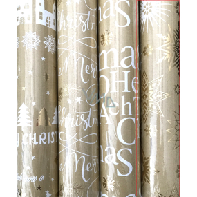 Zöwie Gift wrapping paper 70 x 150 cm Christmas Luxury Urban with gold embossing - gold and white snowflakes