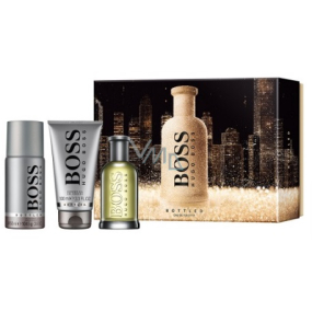 Hugo Boss Boss Bottled eau de toilette for men 100 ml + shower gel 100 ml + deodorant spray 150 ml, gift set for men