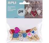 Apli Wooden pegs natural mix of motifs 35 mm 8 pieces