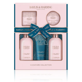 Baylis & Harding Jojoba, vanilla and almond oil washing gel 300 ml + shower cream 300 ml + hand and body lotion 130 ml + toilet soap 150 g + body butter 100 ml, cosmetic set for women