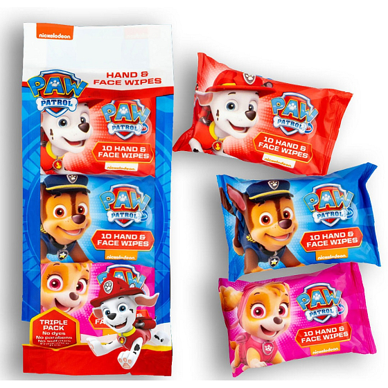 Paw Patrol Paw Patrol wet wipes for hands and face 3 x 10 pieces
