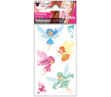 Glitter tattoo decals Colourful fairies 10,5 x 6 cm
