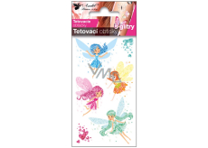 Glitter tattoo decals Colourful fairies 10,5 x 6 cm