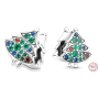 Charm Sterling silver 925 Christmas tree, Christmas charm, Christmas bracelet bead