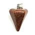 Goldstone gold pendulum natural stone 2,2 cm, stone of ambition