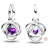 Charm Sterling silver 925 Violet eternity circle February, pendant on bracelet symbol