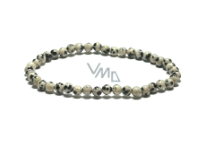 Dalmatian Jasper elastic bracelet natural stone, 4 mm bead / 19 cm, stone of positive energy