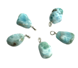 Larimar Tumbled Pendant, natural stone approx. 2.6 cm, calm, peace, balance