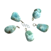 Larimar Tumbled Pendant, natural stone approx. 2.6 cm, calm, peace, balance