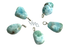 Larimar Tumbled Pendant, natural stone approx. 2.6 cm, calm, peace, balance