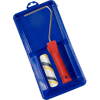 Spokar Nylon floor painting roller with holder and tray, 100 mm