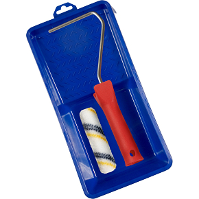 Spokar Nylon floor painting roller with holder and tray, 100 mm