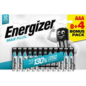Energizer Max Plus AAA Micro Battery, 8+4 pcs