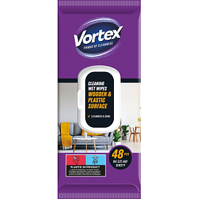 Vortex Moist Wipes for Wood and Furniture, 48 pcs