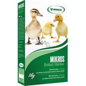 Mikros Poultry supplementary mineral feed with vitamins for breeding and fattening chickens, ducks, goslings and turkeys 1 kg