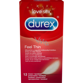 Durex Feel Thin condom extra fine for greater sensitivity nominal width: 56 mm 12 pieces