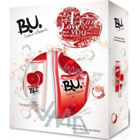 BU Heartbeat perfumed deodorant glass 75 ml + shower gel 250 ml, gift set for women