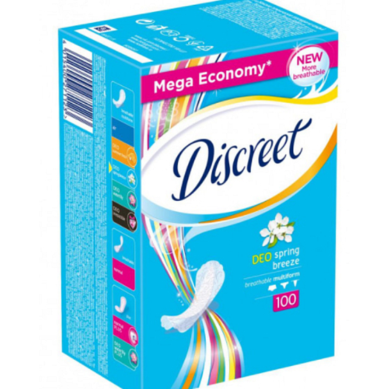 Discreet Deo Spring Breeze pantyhose intimate insoles for everyday use 100 pieces