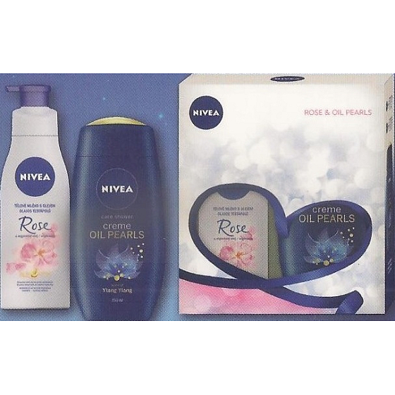 Nivea Body Rose body lotion 200 ml + shower gel 250 ml, cosmetic set