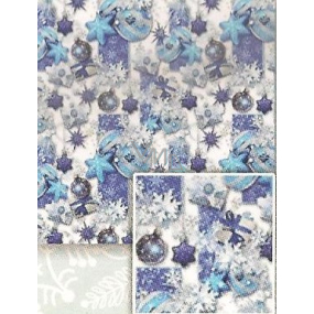 Nekupto Gift wrapping paper 70 x 200 cm Christmas White background with blue baubles