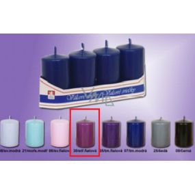 Lima Candle smooth medium purple cylinder 40 x 70 mm 4 pieces