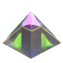 Crystal Glass Pyramid with Color Coating 40 mm