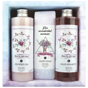 Bohemia Gifts Boho Style & Gentleman Darts and Roses shower gel 250 ml + toilet soap 145g + hair shampoo 250 ml cosmetic set