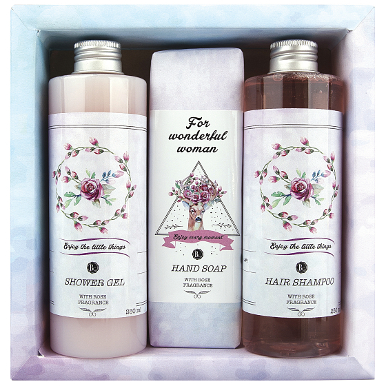 Bohemia Gifts Boho Style & Gentleman Arrows and Roses shower gel 250 ml + toilet soap 145g + hair shampoo 250 ml cosmetic set