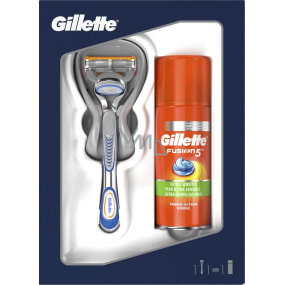Gillette Fusion5 shaver + Ultra Sensitive shaving gel 75 ml, cosmetic set for men