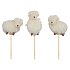 Sheep white curly recess 8 cm + skewers 1 piece