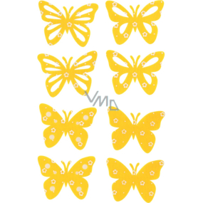 Yellow felt butterfly 6 cm, 8 pieces in a bag